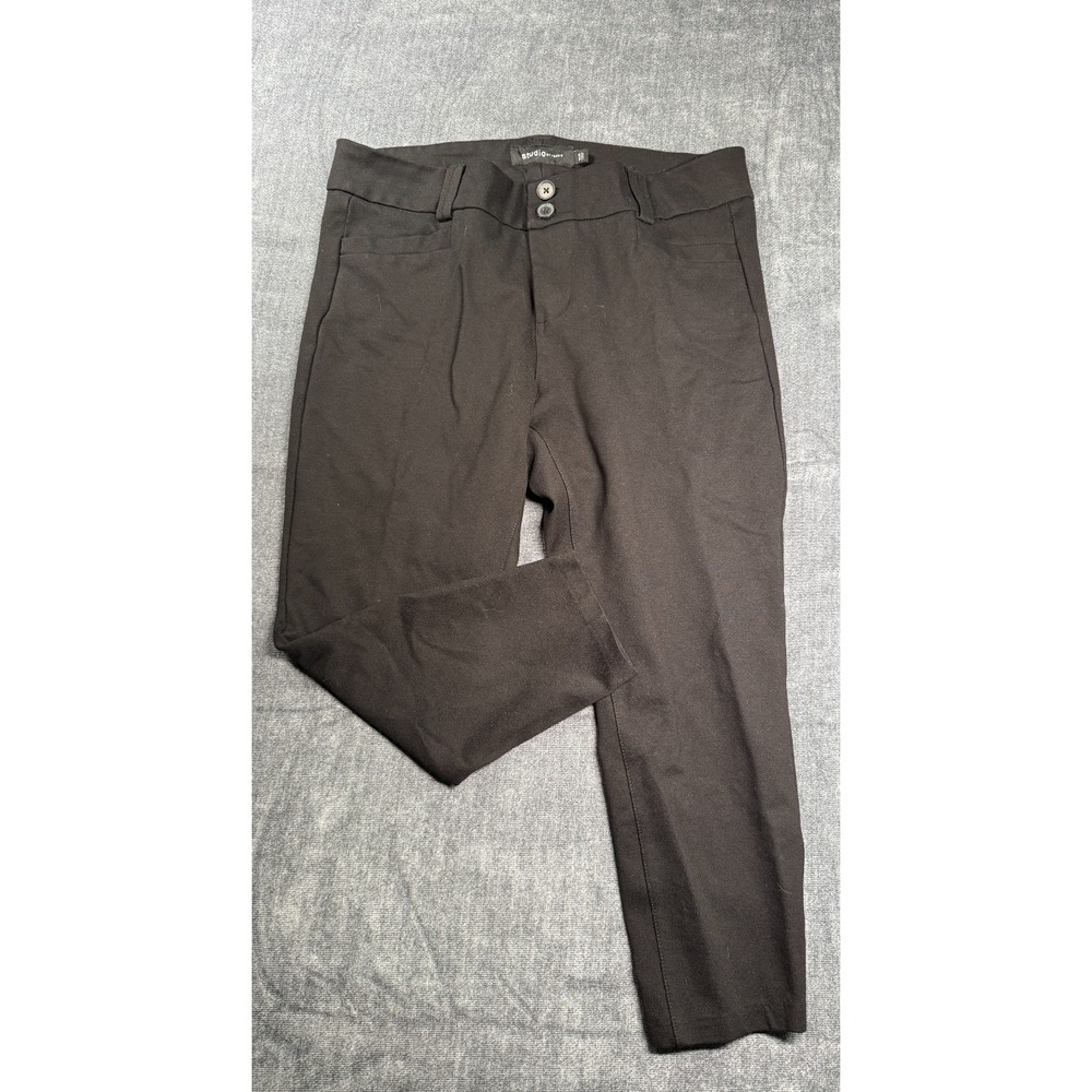 Studio By Torrid Cropped Pants Womens 16R Black Stretch Mid Rise Tapered Leg
